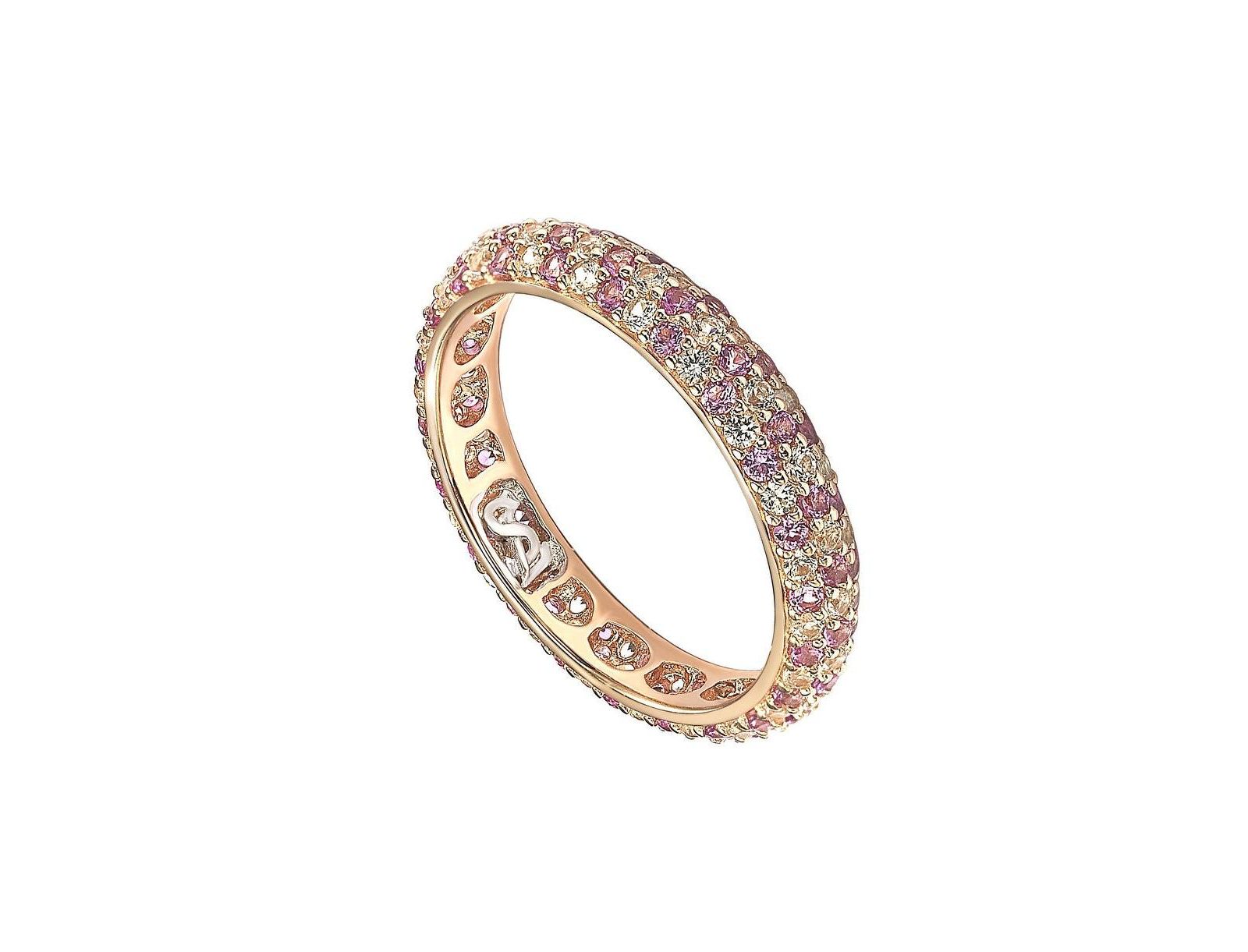 Кольцо Suzy Levian Sterling Sapphire & Created Sapphire Pave Eternity Band Ring