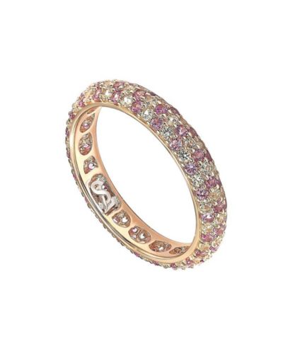 Кольцо Suzy Levian Sterling Sapphire & Created Sapphire Pave Eternity Band Ring
