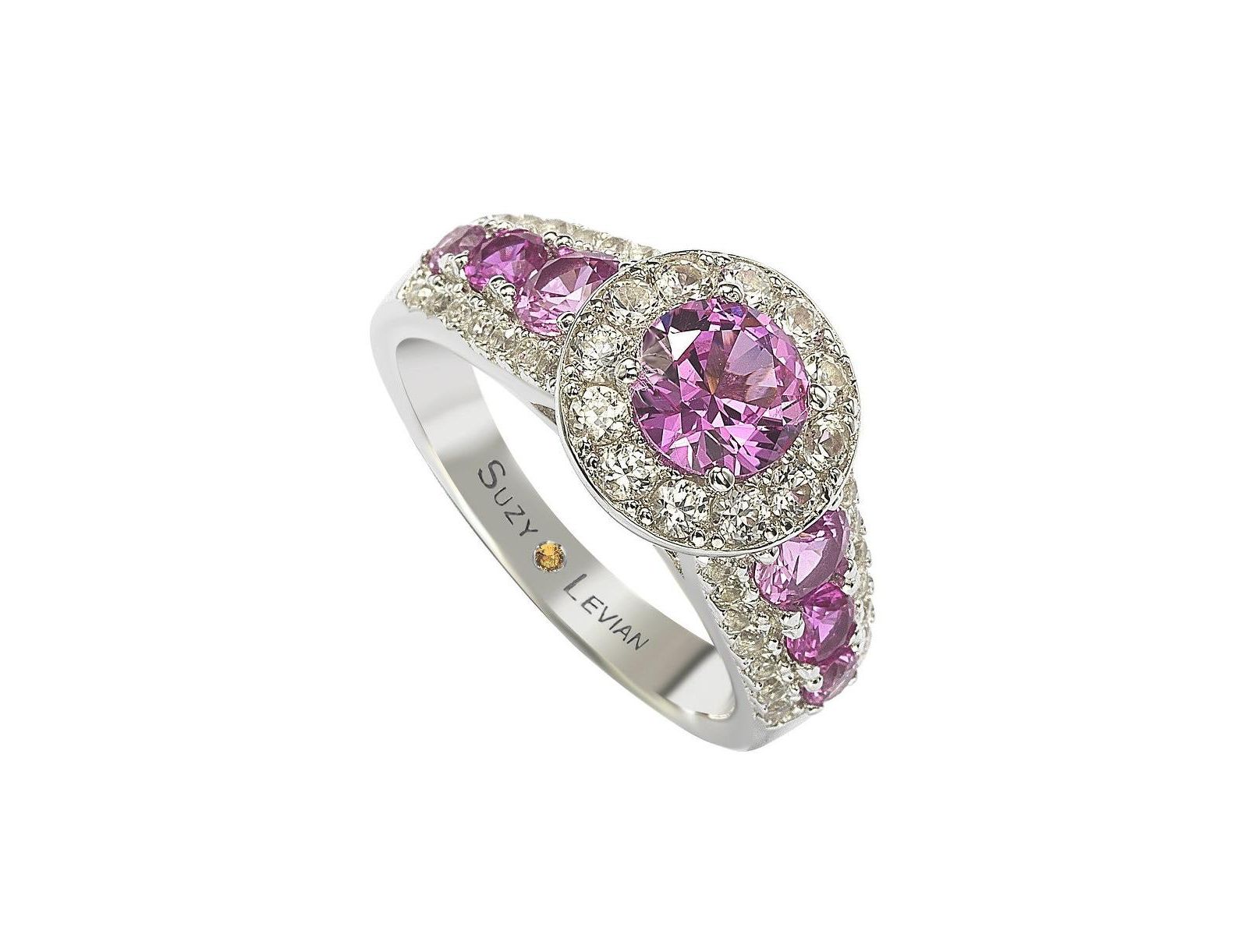 Кольцо Suzy Levian Sterling Sapphire 7 Stone