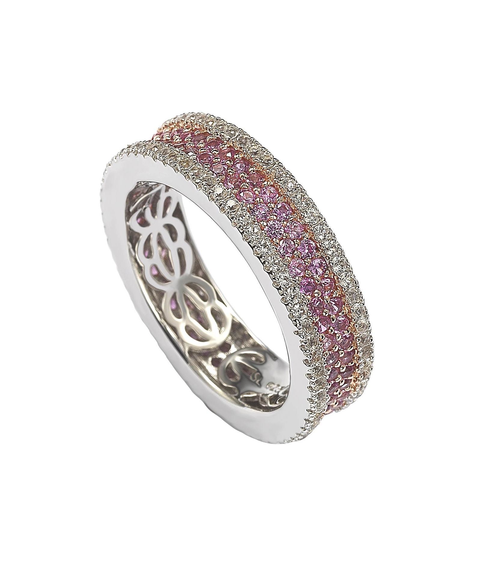 Suzy Levian Eternity Band с сапфирами и созданным сапфиром, Sterling Silver