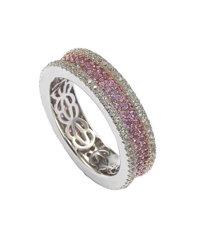 Suzy Levian Eternity Band с сапфирами и созданным сапфиром, Sterling Silver
