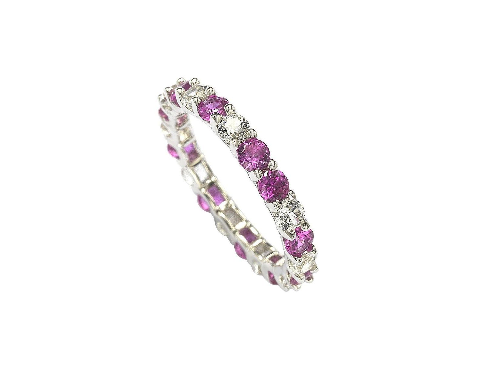 Кольцо Suzy Levian Sapphire & Created Sapphire Eternity Band
