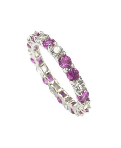 Кольцо Suzy Levian Sapphire & Created Sapphire Eternity Band