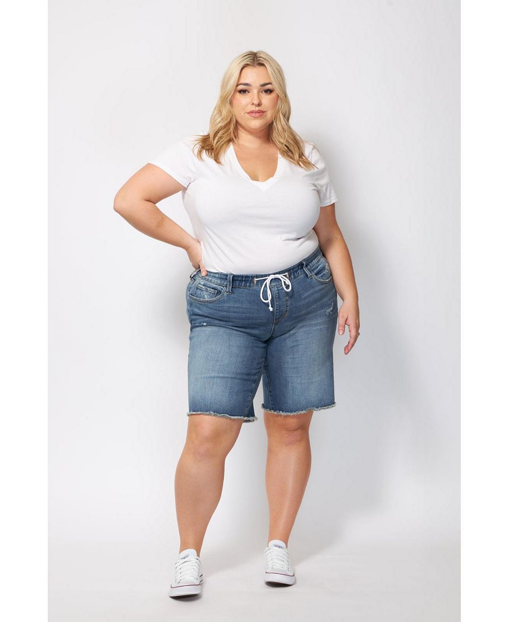 Женские джинсовые шорты SLINK Jeans Plus Size Denim Mid Rise Bermuda
