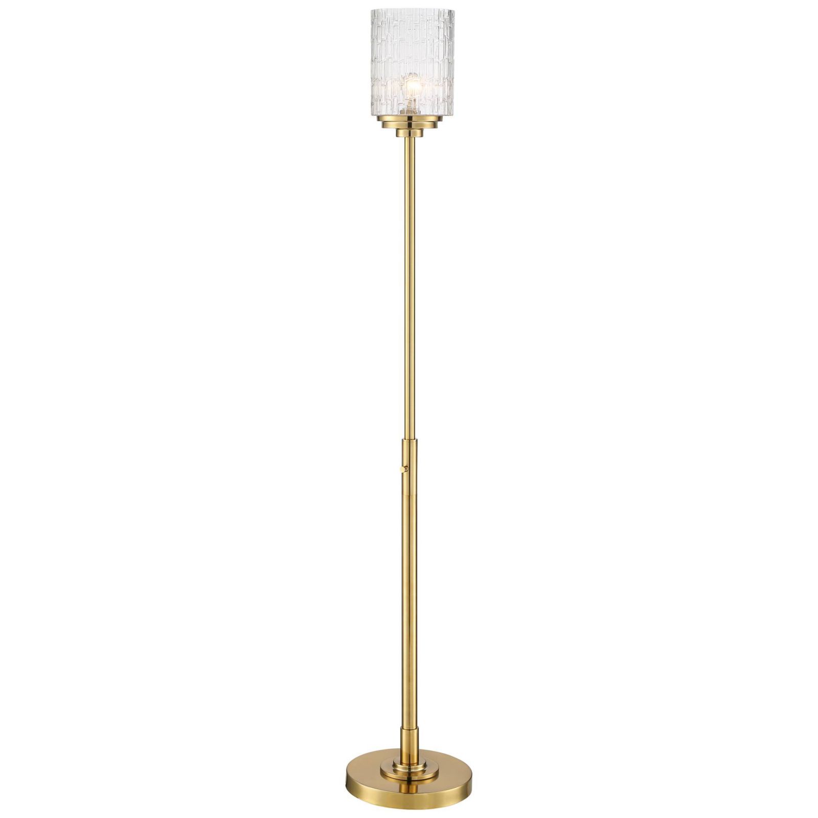 Possini Euro Design Kinsey Modern Torchiere Floor Lamp 72 1/2" Tall Brass Gold Metal Stone Pattern Crystal Glass Shade for Living Room Office House