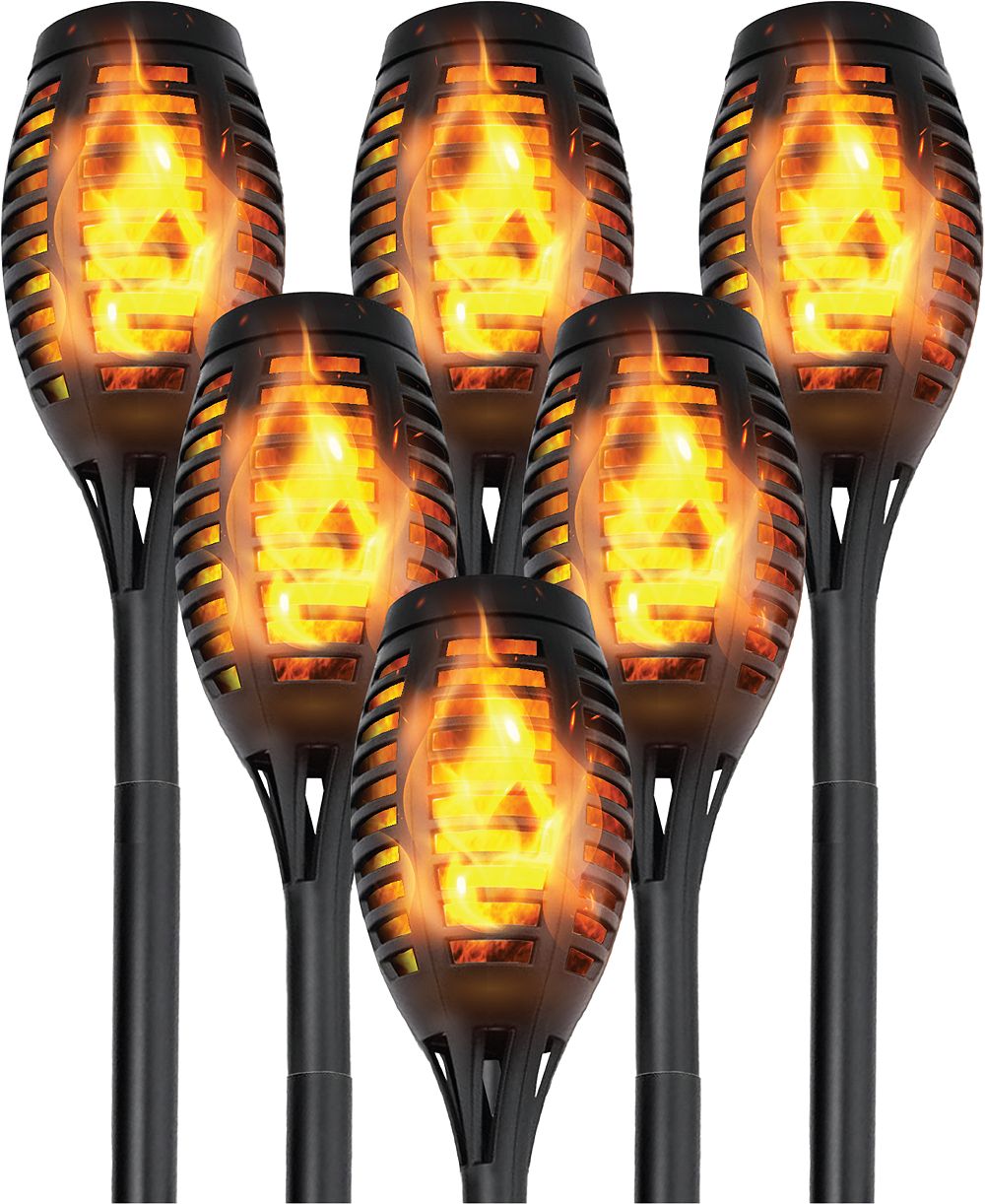 Maggift 6 Pack Solar Flame Torch Lights Fall Decor Weather Resistant