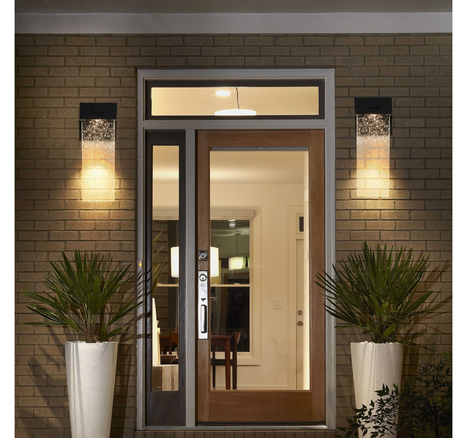 Streamdale Furniture 2-Pack Outdoor Transparent LED Crystal Wall Lamp