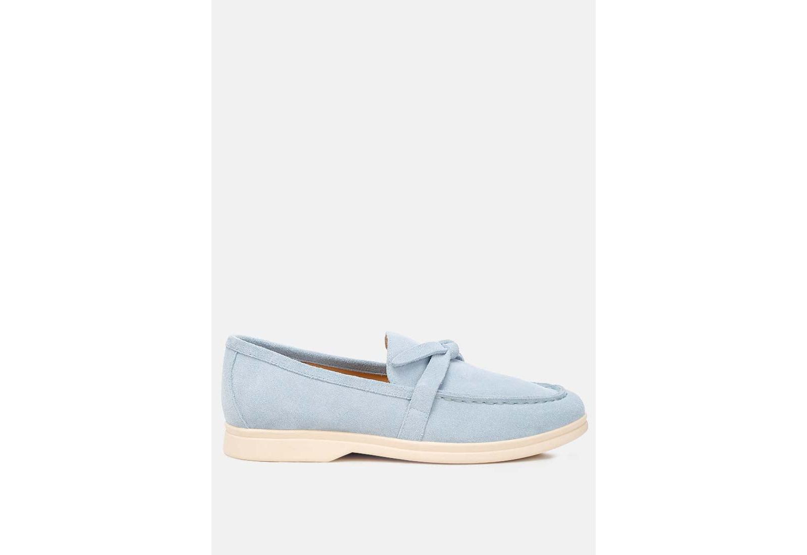 Rag and Co Womens Nautica Suede Knot Detailed s Loafers