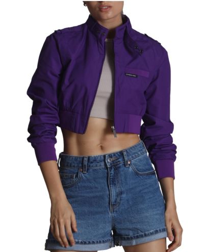 Members Only Women's Mini Cropped Racer Jacket