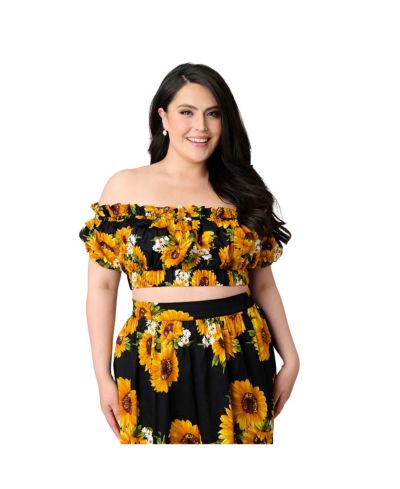 Укороченный топ Unique Vintage Plus Size 1970s Ruffle Up