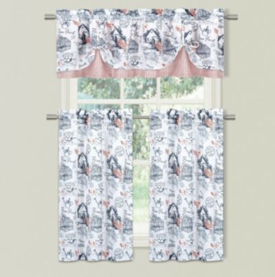 Комплект из 3 предметов Kate Aurora Rooster Toile: шторы и валанс