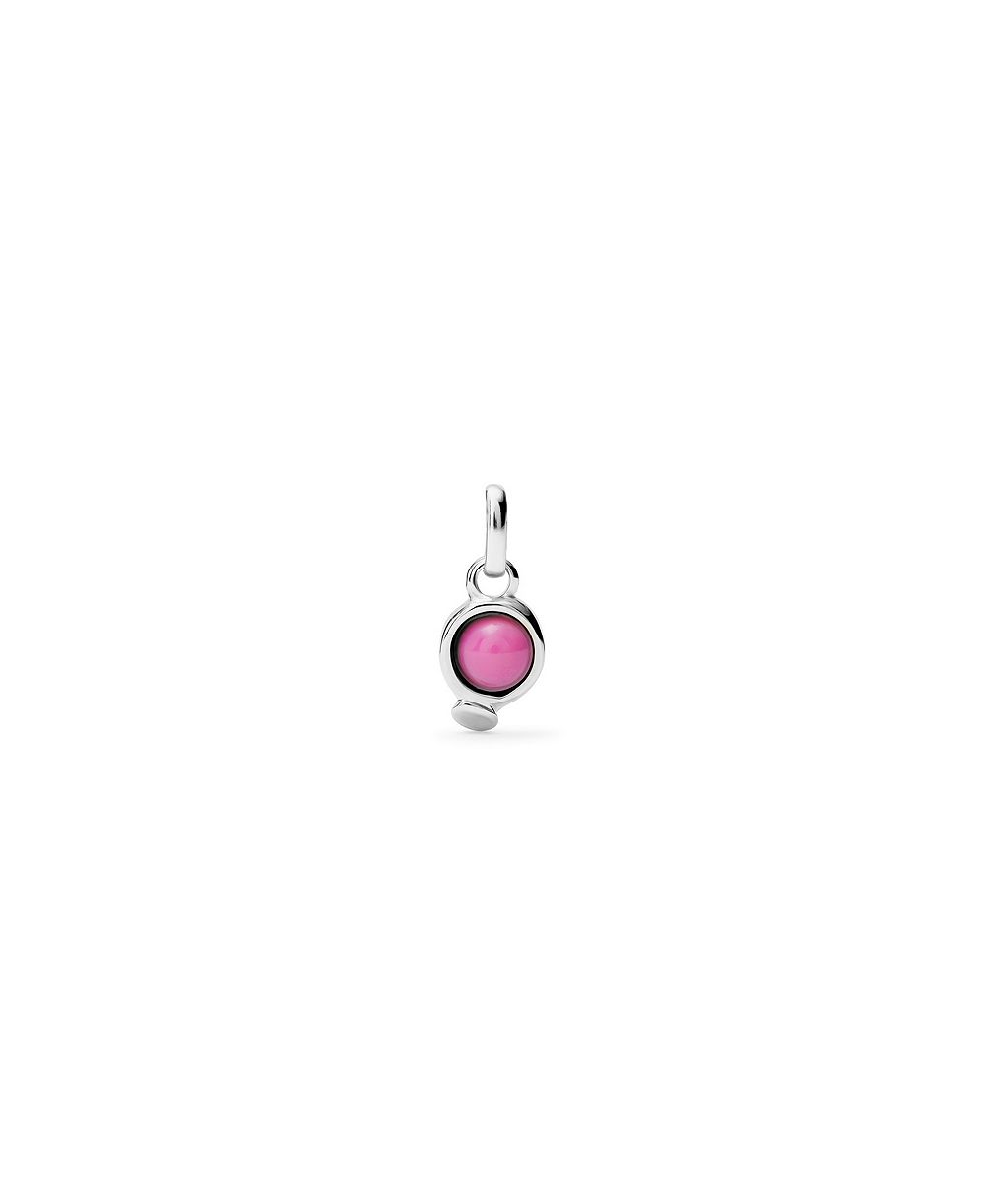 Подвески UNOde50 Silver Metal Alloy Pink Stone Charms