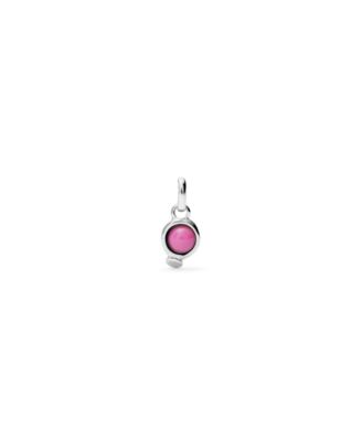 Подвески UNOde50 Silver Metal Alloy Pink Stone Charms