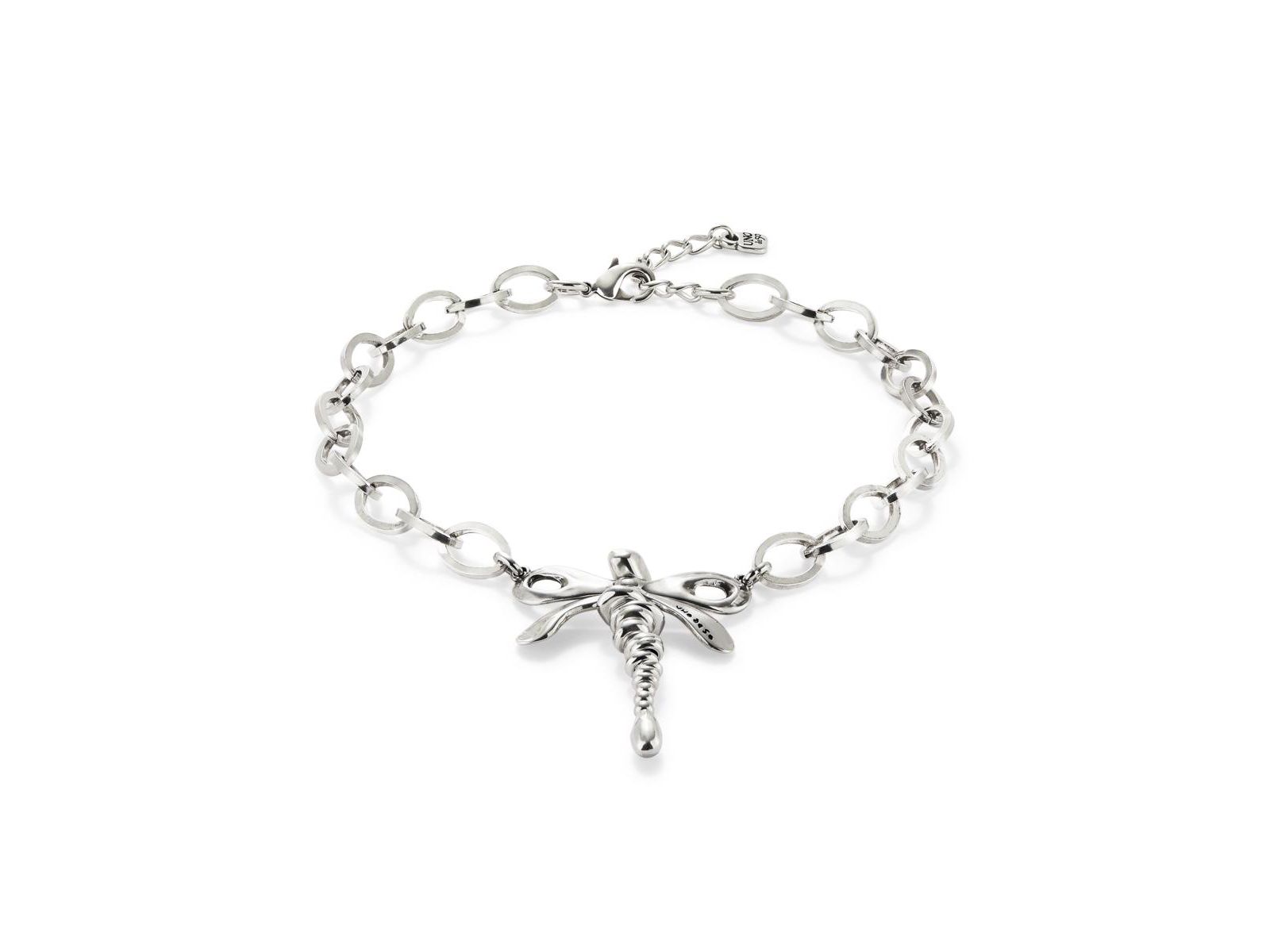 Колье UNOde50 Sterling Silver Plated Central Dragonfly Shaped