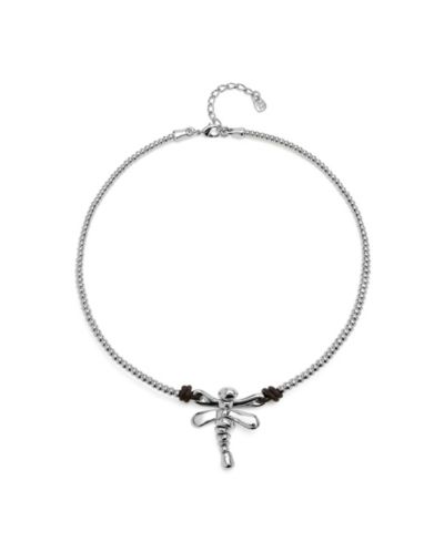 UNOde50 Sterling Silver Plated Rigid Dragonfly Pendant Necklace