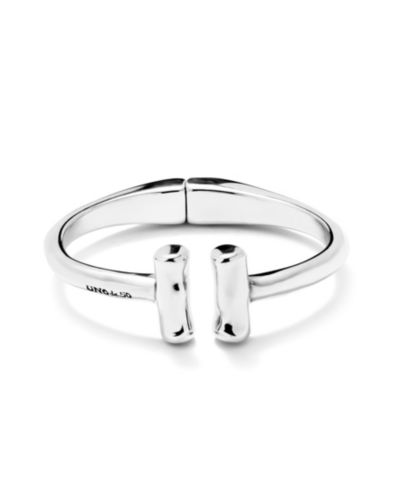 UNOde50 Rigid Bracelet of Metal Alloy Plated in Sterling Silver with Two Tubes at the Ends