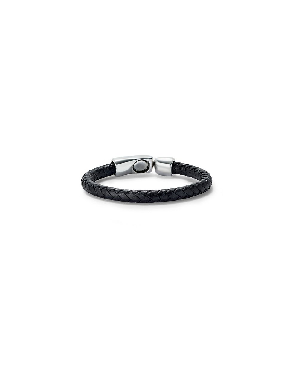 UNOde50 Silver Metal Alloy Braided Leather Bracelet