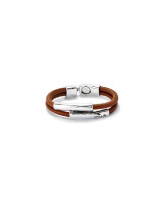 UNOde50 Silver Metal Alloy Camel Leather Bracelet