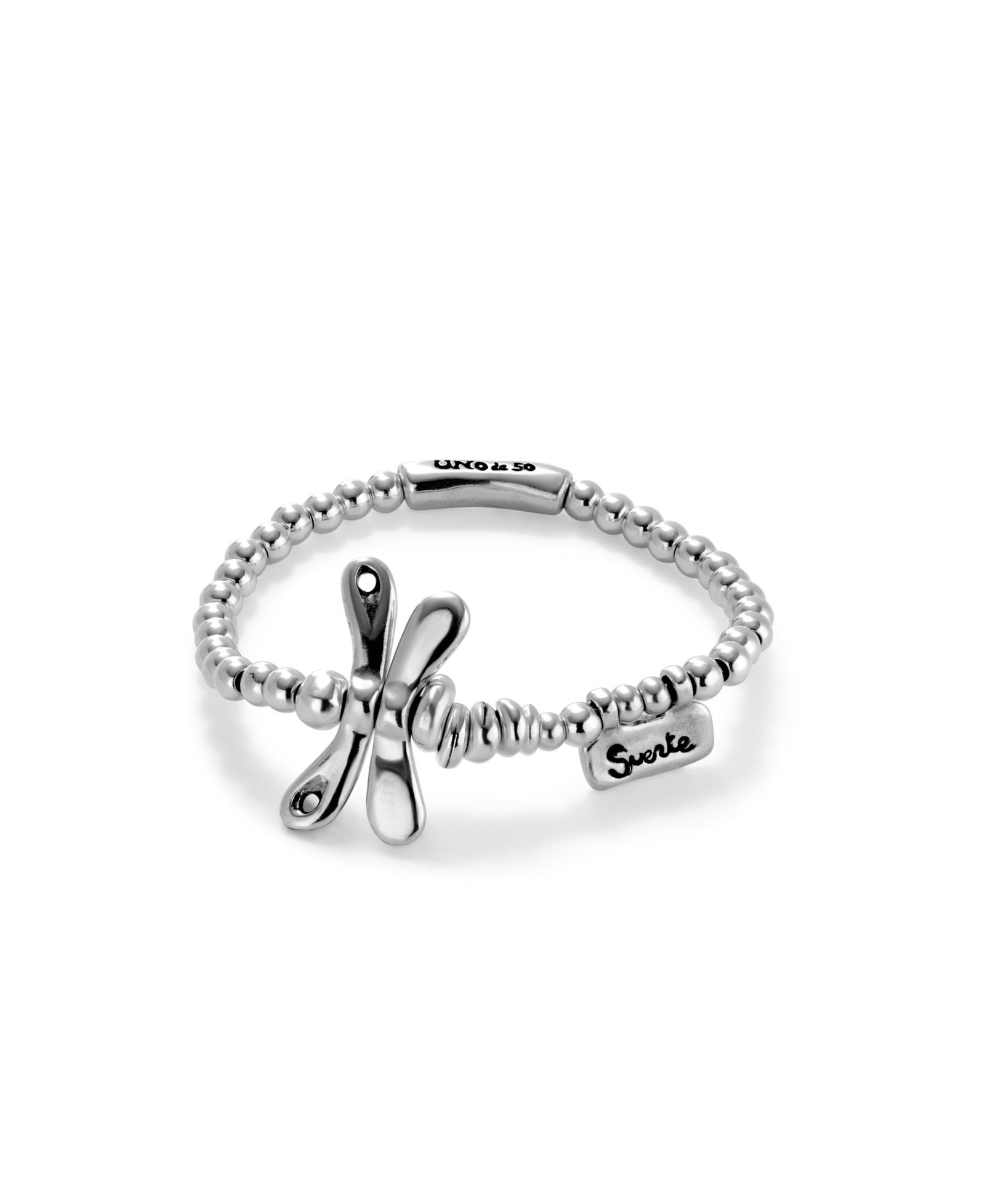 Браслет UNOde50 Sterling Silver Plated Dragonfly Elastic
