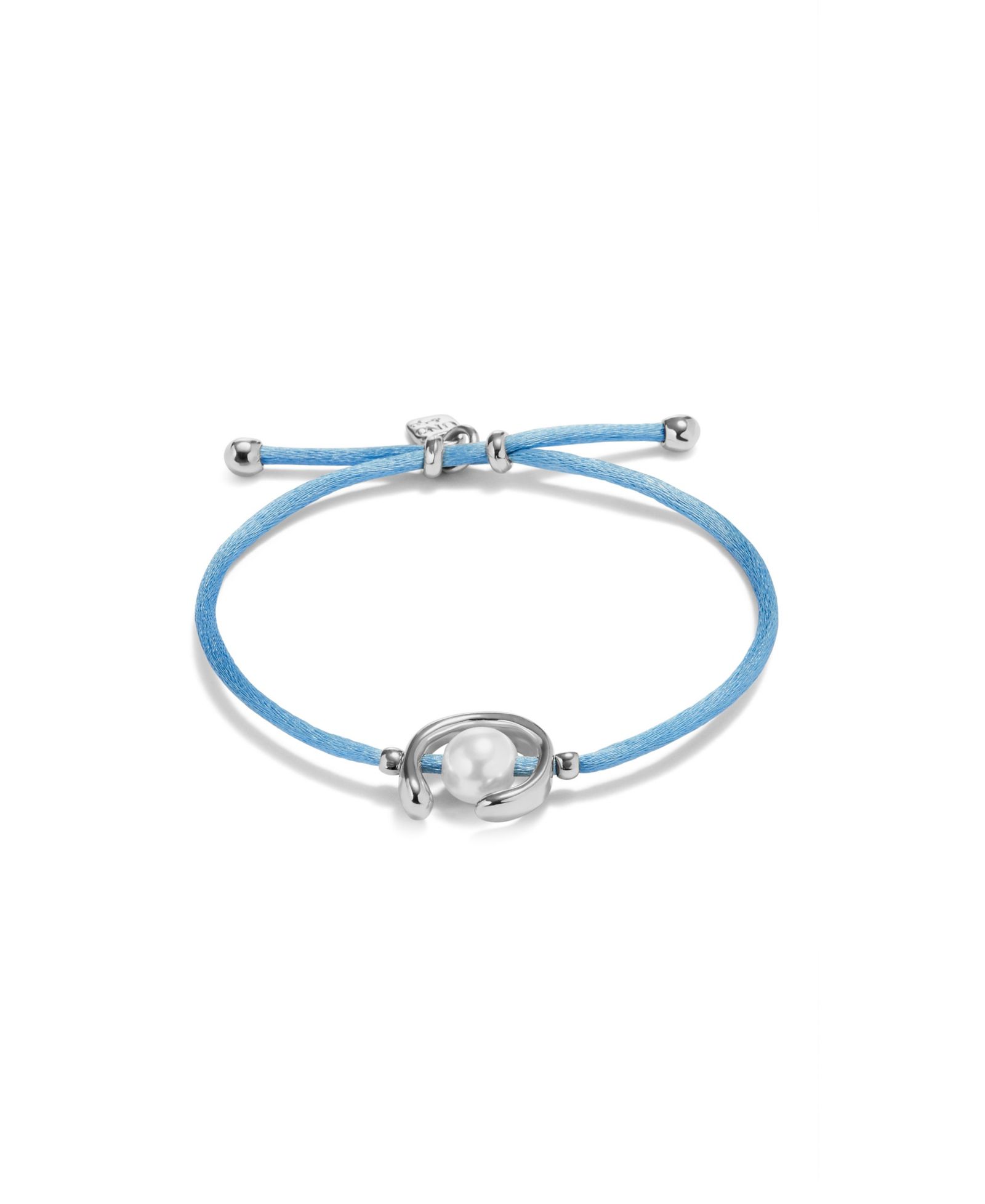 UNOde50 Blue Thread Cultivated Pearl Leather Bracelet