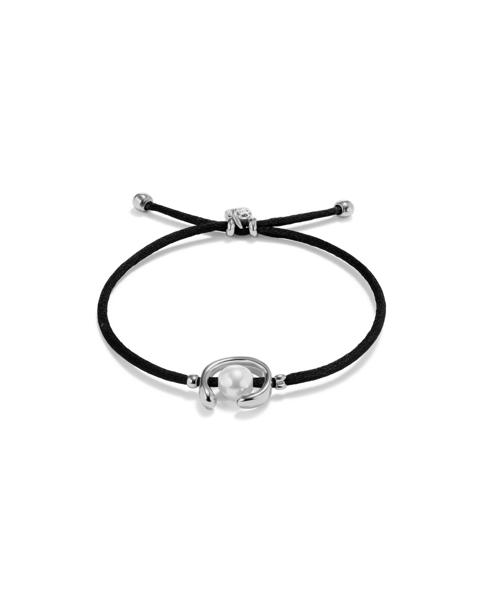 Кожаный браслет UNOde50 Black Thread с жемчугом