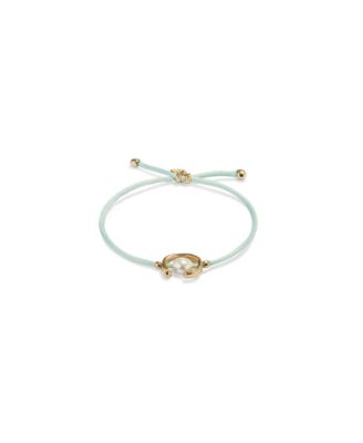 UNOde50 Gold Metal Alloy Blue Silk-Style Thread Bracelet