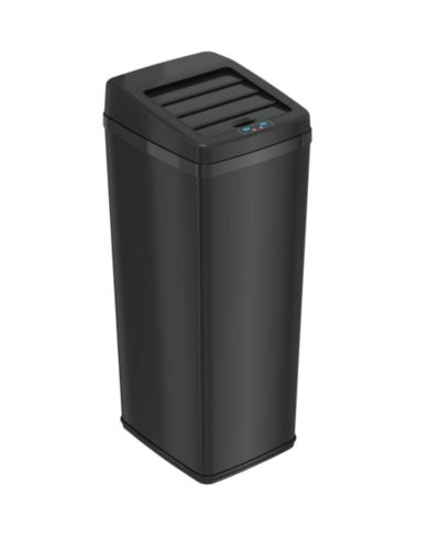 iTouchless 14 Gallon Stainless Steel Sliding Lid Sensor Trash Can with AbsorbX Odor Filter