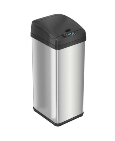 Мусорное ведро iTouchless 50 Liter / 13 Gallon, из нержавеющей стали, с датчиком и фильтром запаха AbsorbX