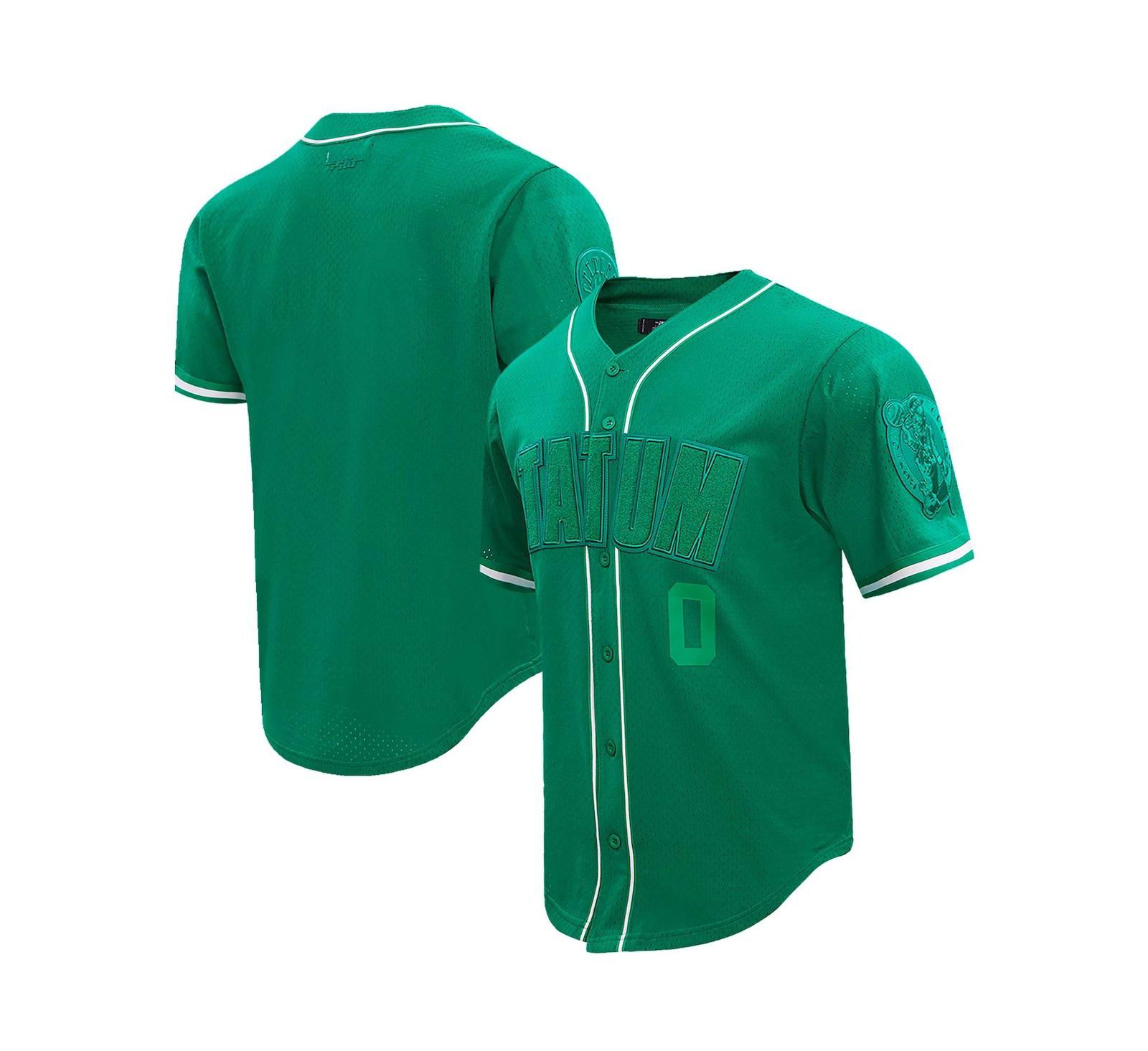 Мужской сетчатый топ Pro Standard Jayson Tatum Kelly Green Boston Celtics Triple Tonal Button-Up