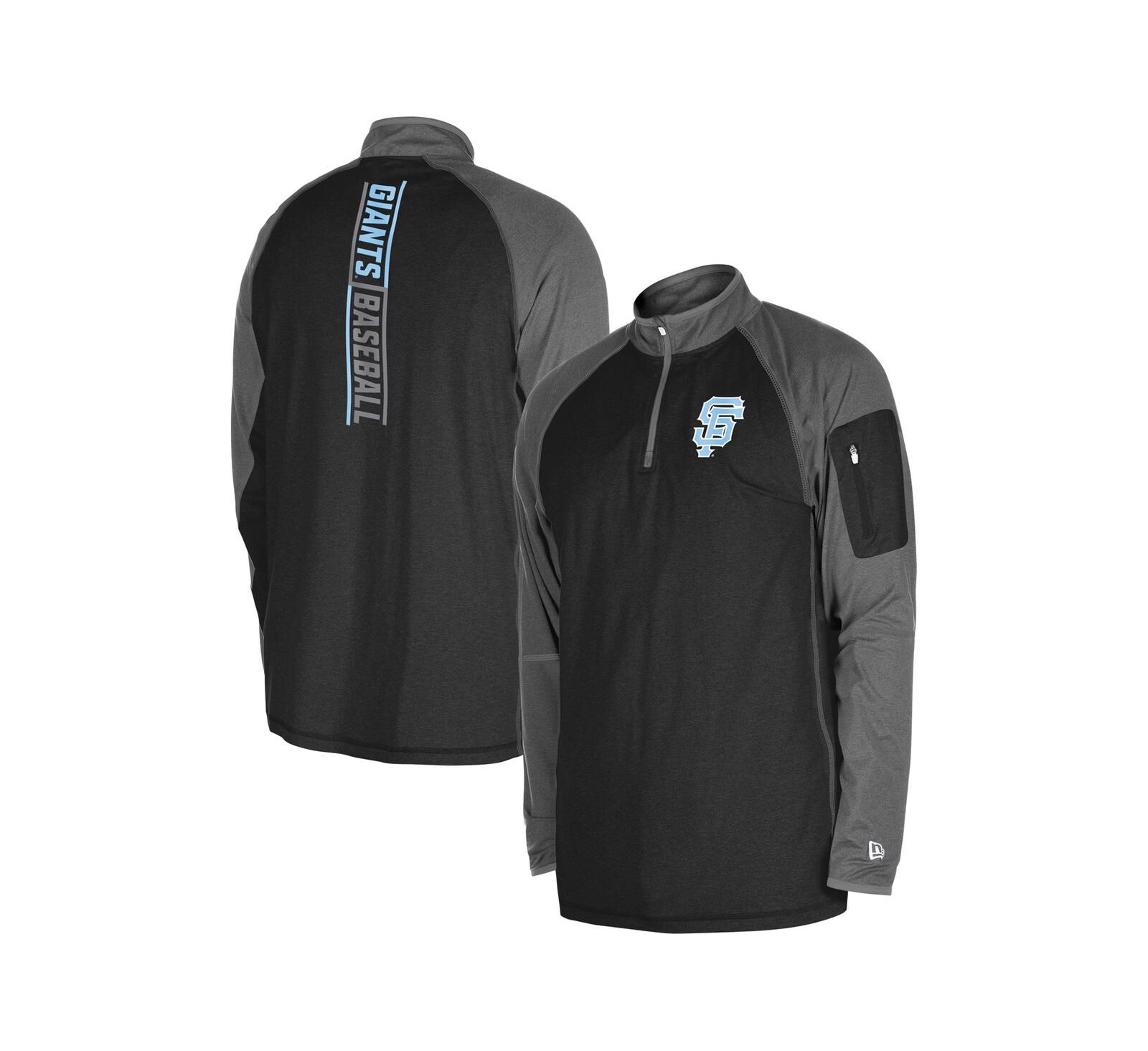 Мужской раглан New Era Black San Francisco Giants Father's Day Quarter-Zip