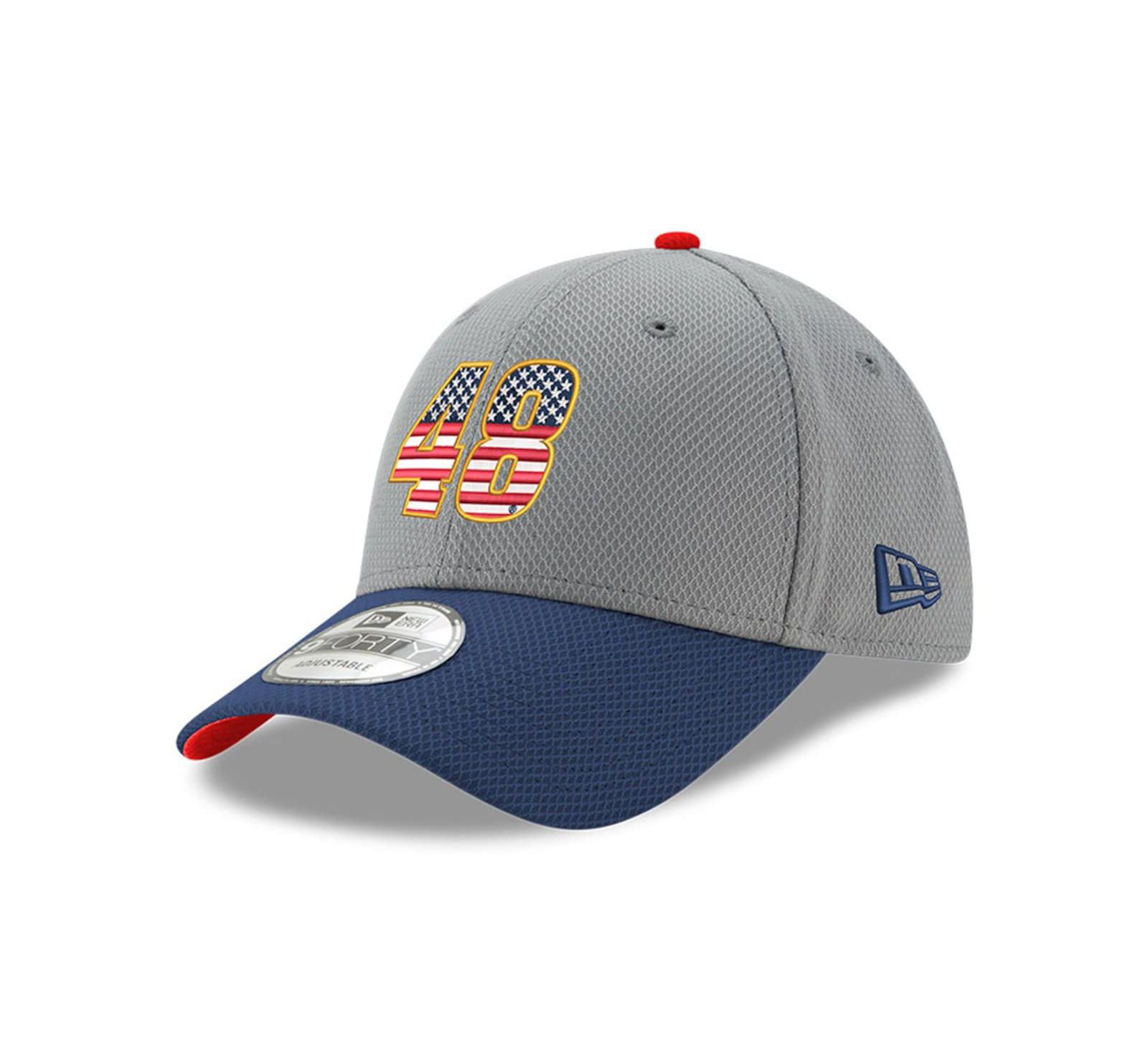 Мужская бейсболка New Era Gray/Navy Alex Bowman Salute 9FORTY