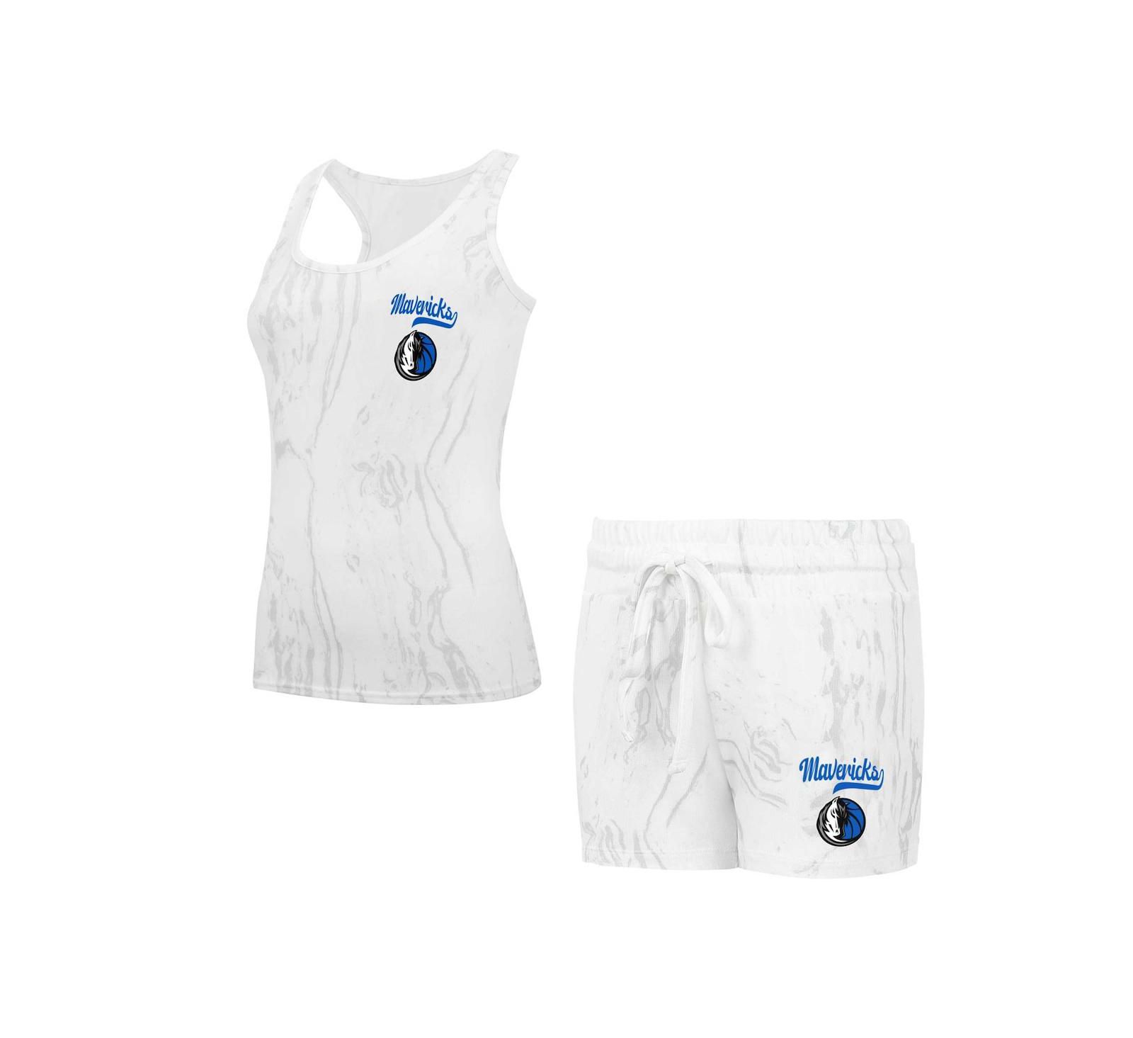 Concepts Sport Женский комплект из топа и шорт Dallas Mavericks Quartz, белый