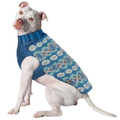 Chilly Dog S Teal Alpaca Fairisle Dog Sweater