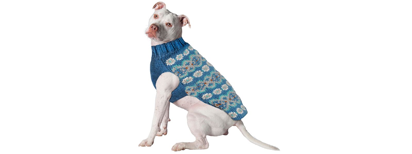 Свитер для собак Chilly Dog L Teal Alpaca Fairisle