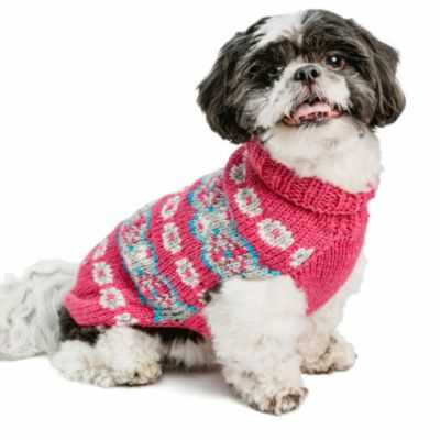 Chilly Dog XS Rose Alpaca Fairlsle Dog Sweater