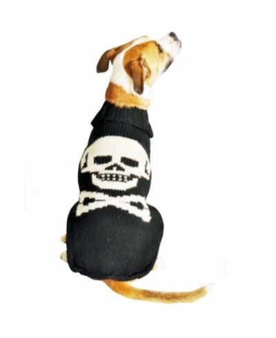 Chilly Dog XXL Black Skull Dog Sweater