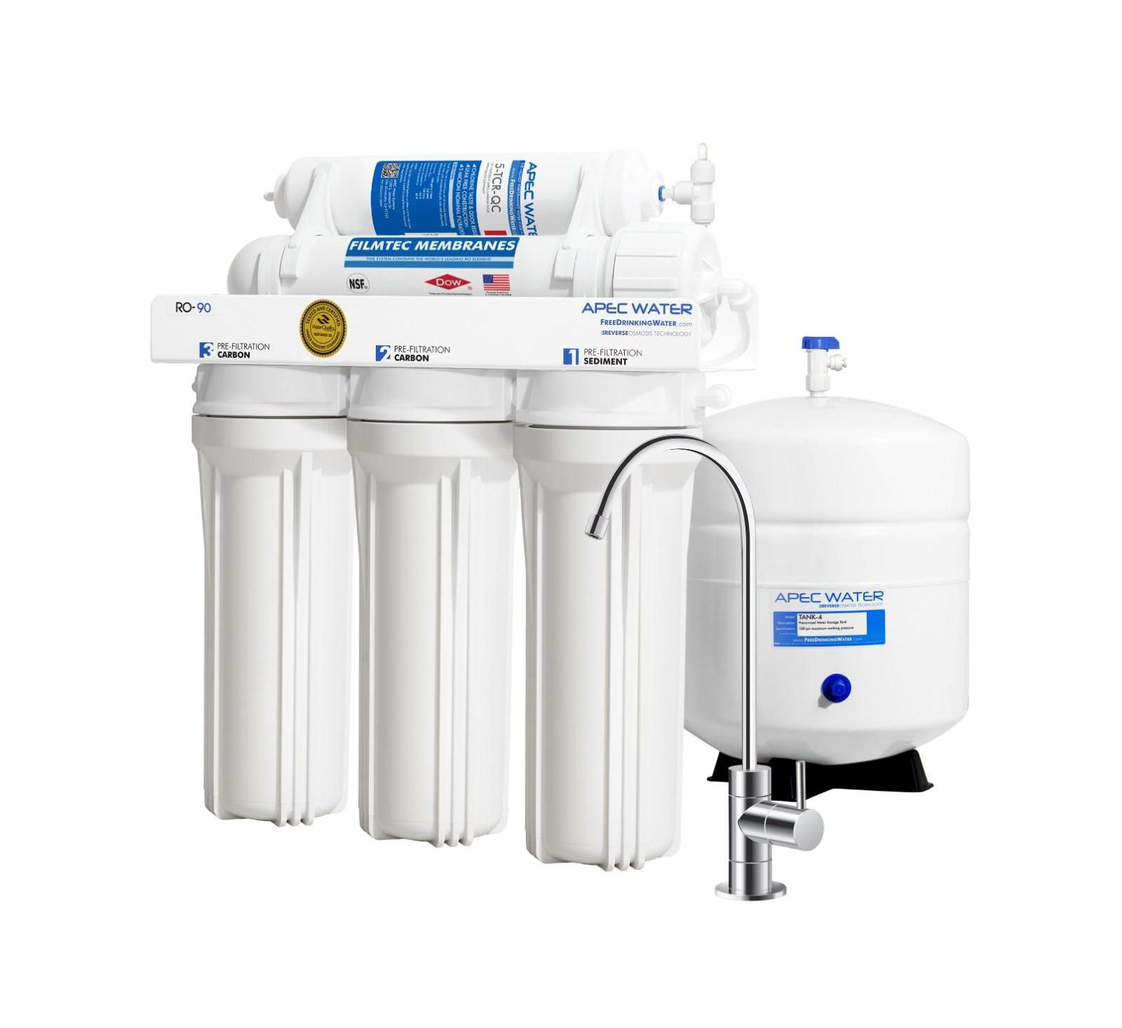 APEC Water Systems Ultimate 5-ступенчатая система обратного осмоса, 90 GPD высокая производительность, WQA сертифицировано