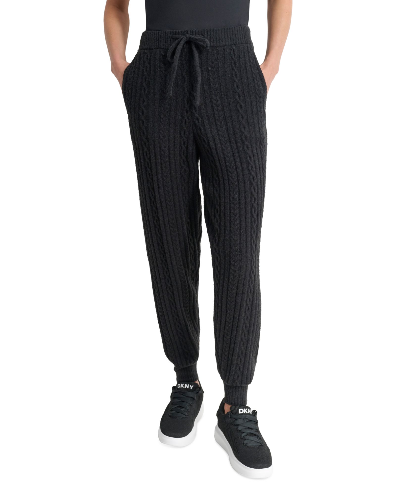 DKNY Sport Women's Drawstring Cable Knit Joggers