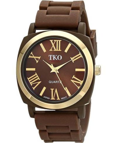 Женские кварцевые часы TKO Brown Milano III Analog Display с гибким ремешком