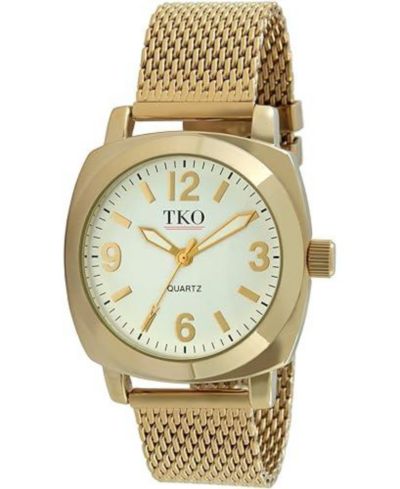 Женские часы TKO Gold Milano Boyfriend с золотистым сетчатым браслетом