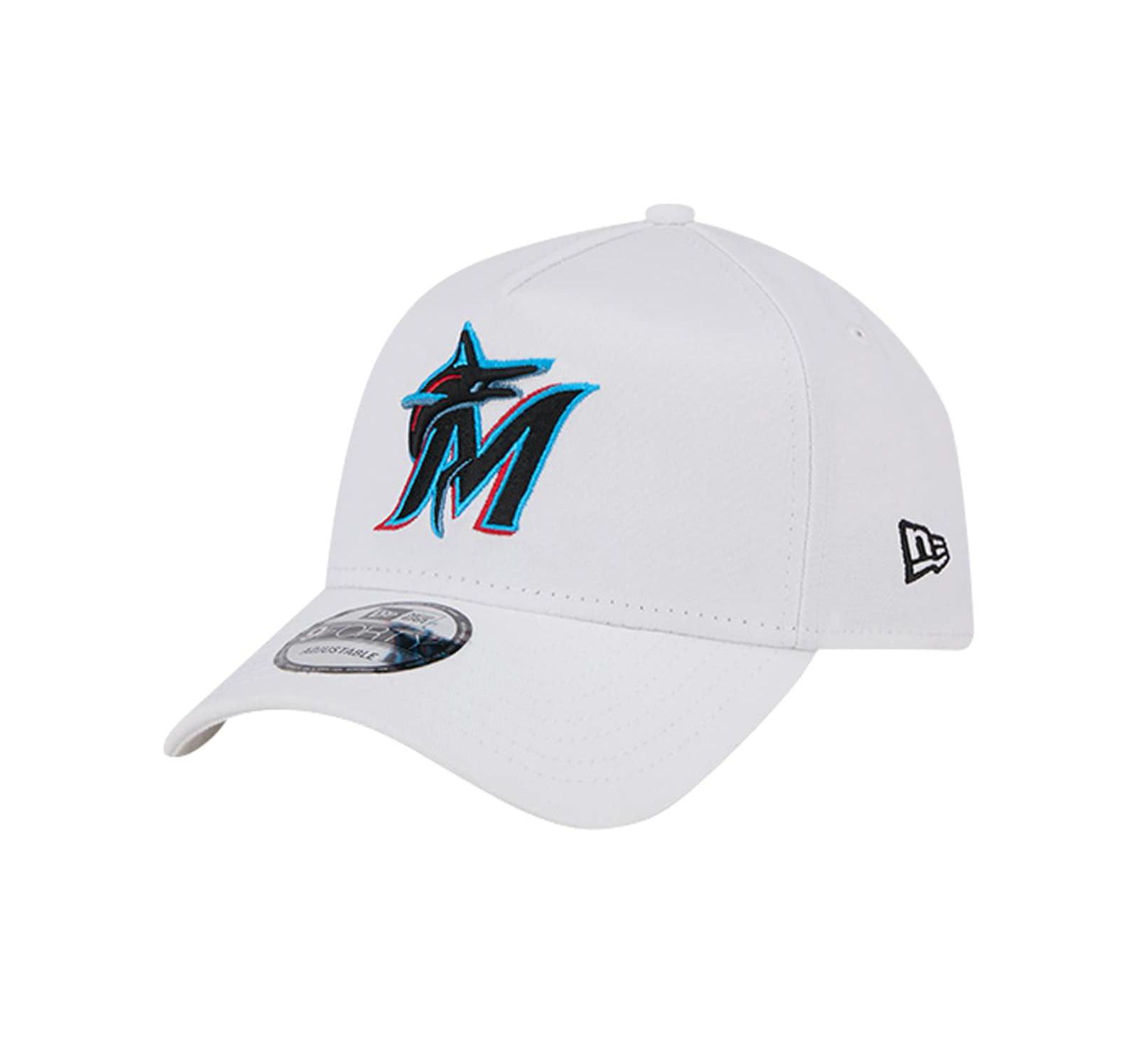 Мужская кепка New Era Men's White Miami Marlins TC A-Frame 9FORTY Adjustable Hat