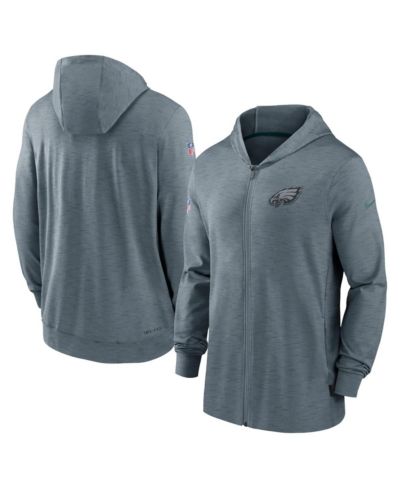 Nike Мужское худи Nike Heather Gray Philadelphia Eagles Sideline Team Pop Full-Zip