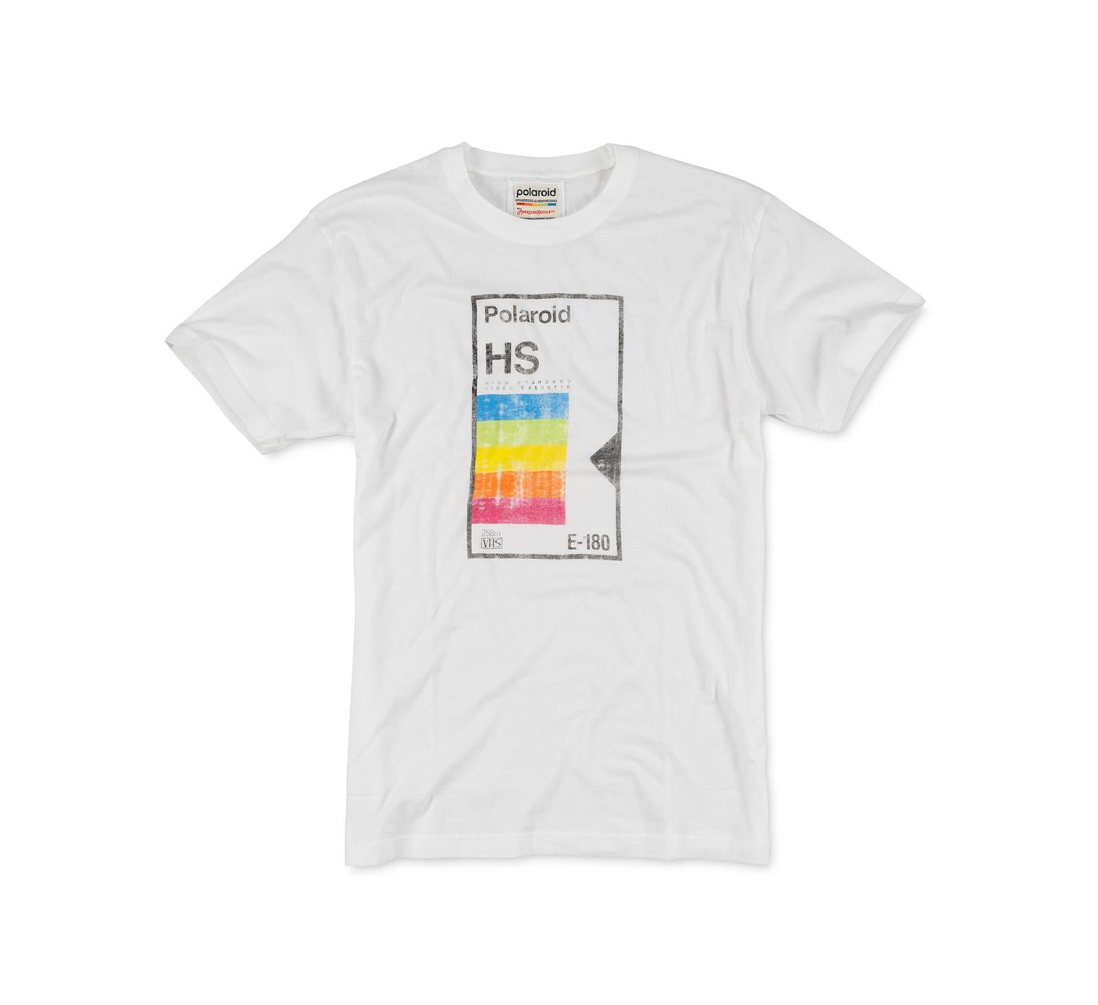 American Needle Men's and Women's White Polaroid Vintage-like Fade T-Shirt