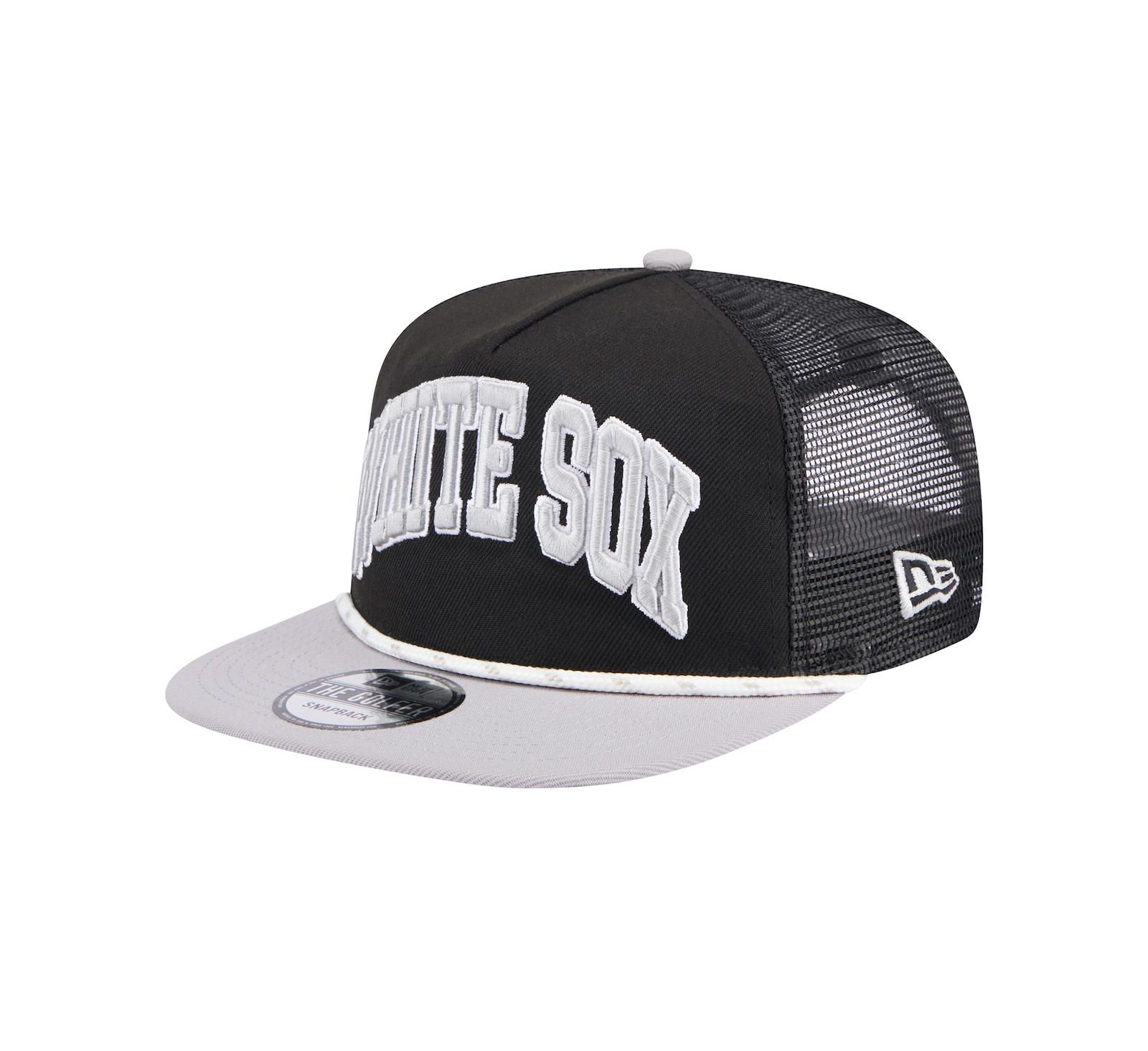 Мужская кепка New Era Black Chicago White Sox Throwback Meshback Golfer Hat