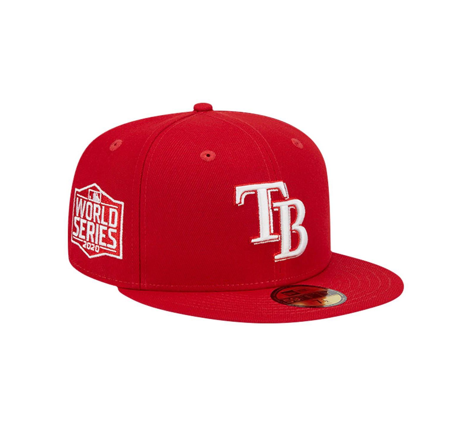 New Era Men's Red Tampa Bay Rays Logo 59FIFTY Fitted Hat