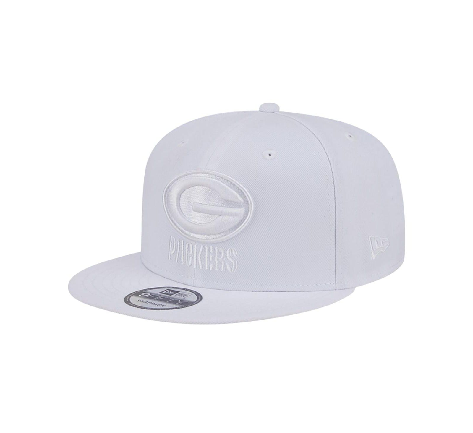 New Era Men's Green Bay Packers Main White on White 9FIFTY Snapback Hat