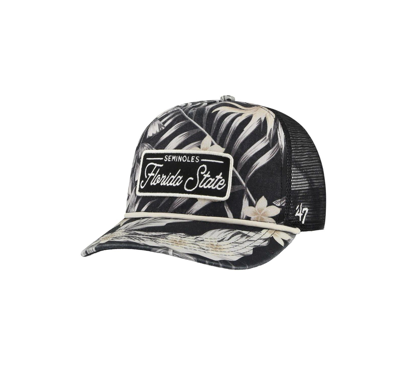 Мужская бейсболка '47 Brand Florida State Seminoles Tropicalia Hitch регулируемая черная