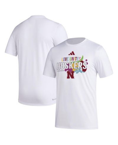 adidas Мужской x Rich Mnisi Pride Collection White Nebraska Huskers Pregame AEROREADY T-Shirt