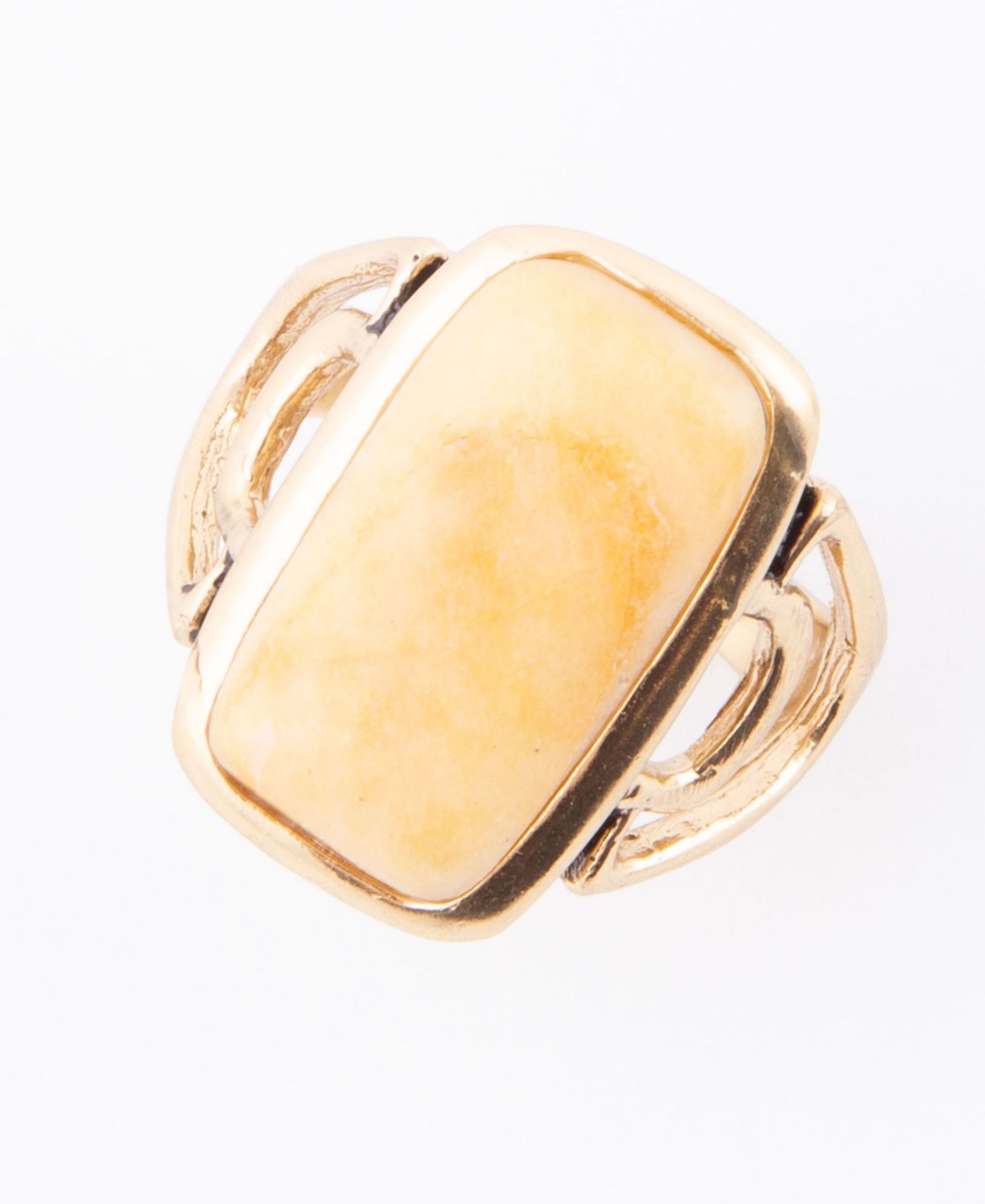 Кольцо Barse Luster Yellow Agate Golden Bronze Rectangle