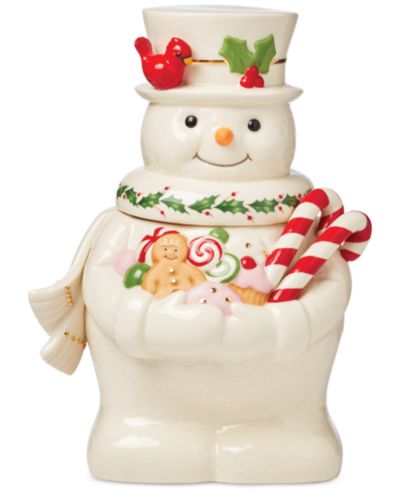 Lenox Happy Hollydays банка для печенья Снеговик